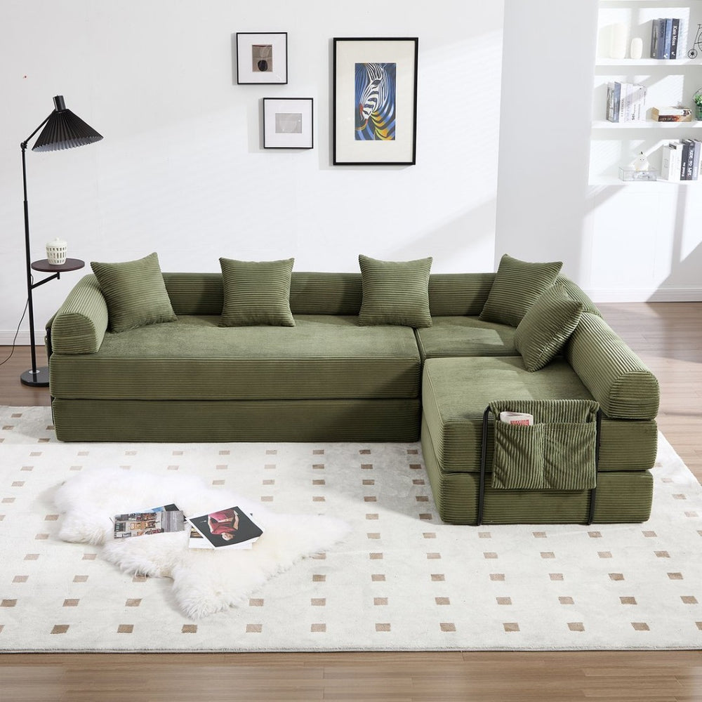 English Elm United We Win Corduroy Convertible Sofa Bed with Memory Foam for Compact Living Spaces W1568P372055