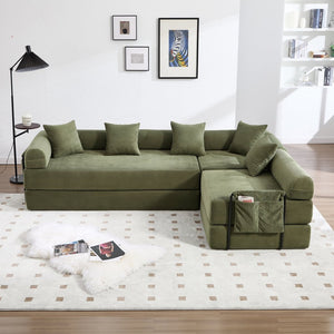 English Elm United We Win Corduroy Convertible Sofa Bed with Memory Foam for Compact Living Spaces W1568P372055