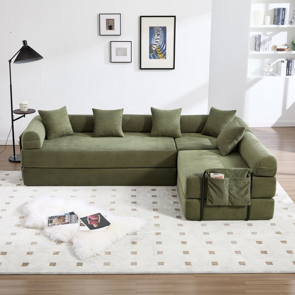 English Elm United We Win Corduroy Convertible Sofa Bed with Memory Foam for Compact Living Spaces W1568P372055