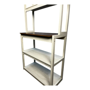 English Elm 39.37" 5-Tier Bakers Rack for Kitchen with Spacious Shelves, Durable Particle Board, Coffee Bar Stand Brown+White W1412P230434