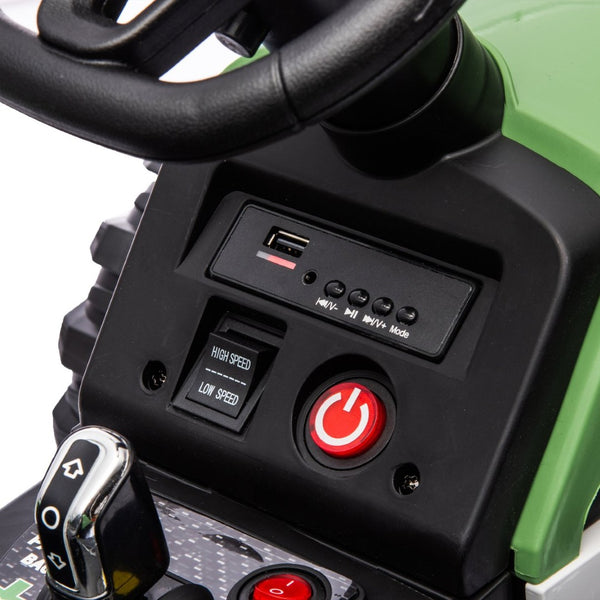 English Elm Ride on Electric Tractor Toy with Trailer 24v 400w Dual Motors Remote Control Led Emerald W1578P193905