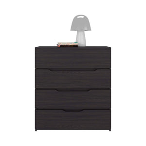 English Elm Wenge Finish Four Drawer Dresser Compact Modern Storage for Bedroom or Studio B062P483770