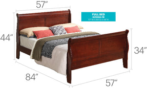 English Elm Charming Traditional Full Bed with Warm Finish, Durable Particleboard Frame and Timeless Design for Cozy Bedrooms Cherry 74 L x 6 W x 3 H B078S00269