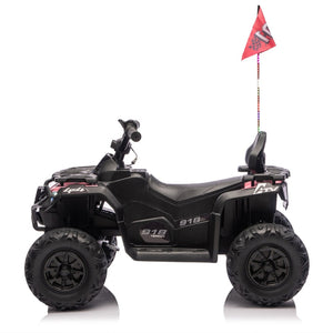 English Elm 24v Kids Electric Ride-on Atv with Dual Motors Bluetooth Led Lights and Flag Poles Pink W1578P305896
