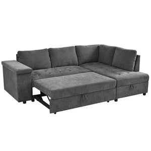 English Elm Mirod L Shaped Sleeper Sectional with Hidden Storage and Fold Out Bed for Apartments N760S0000030G