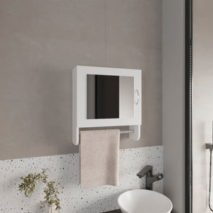 English Elm Medicine Compact Wall Cabinet with Mirror Door, Engineered Wood Storage, Durable, Space-Saving Design White 20.28 L x 18.31 W x 2.36 H B097P250833