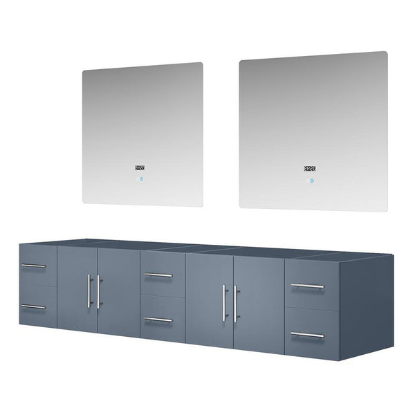 English Elm Dark Grey Double Bath Vanity Set With 36 In. Led Mirrors - Stylish Storage & Modern Design, 84 In. W B2731S00556
