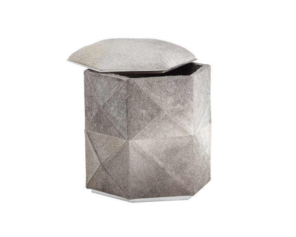 Sunpan Ashanti Storage Ottoman - Luxurious Geometric Design with Elegant Storage Solutions for Your Space Small - 16.5W x 16.5D x 18H
