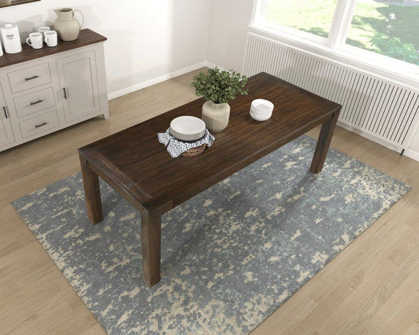 English Elm Classic 9 Piece Acacia Veneer Dining Set with Parsons Chairs and Nailhead Trim Dark Brown,Taupe B011S02249
