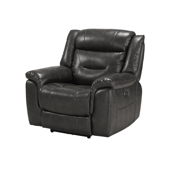 English Elm Grey Power Recliner With Usb Port - Modern Comfort, Stylish Design, Effortless Motion & Durable Support B062P215441