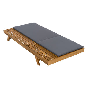 English Elm Christopher Knight Home® - Lounge Chaise Set – Stylish Acacia Wood With Dark Grey Water-Resistant Cushions For Outdoor Comfort N770P253442T_N770P253018G