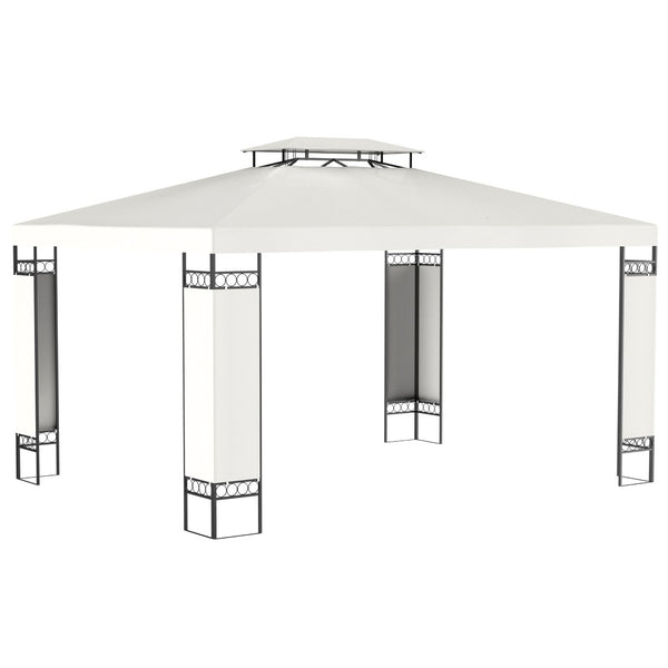 English Elm Outsunny 10' X 13' Elegant Double Roof Gazebo Canopy For Outdoor Shade, Stylish Garden Decor & Shelter W2225P200543-GIGA