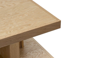 English Elm Laurel Canyon 49in Coffee Table — Solid Oak Craftsmanship, Spacious Top & Open Shelving, Preassembled Natural B108P292270