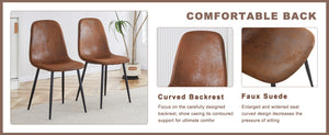 English Elm Table and Chair Set Adjustable Height Mdf Wood Grain Top with 4 Upholstered Seats Brown+Black W1151S04091