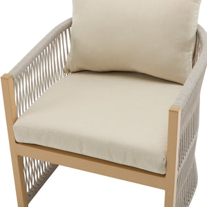 English Elm Christopher Knight Home® - [Set Of 2] Modern Beige Curved Aluminum Lounge Chairs With Plush Cushions For Outdoor Comfort N767P237033B_2
