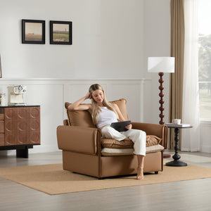 English Elm Modern Oversized Accent Chair – Versatile Single Sofa Lounge For Living Room & Bedroom Comfort W2997P294037