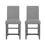 Wallace & Bay Zeph Gray Upholstered Barstools, Set of 2 - Elegant Walnut Finish