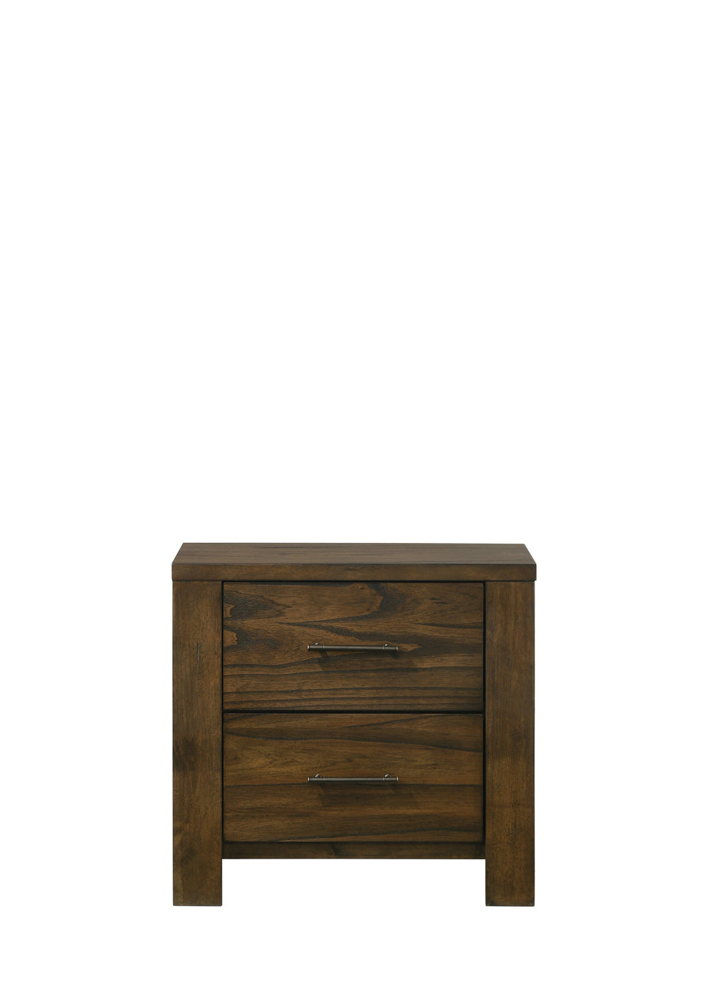 English Elm Merrilee Oak Finish Nightstand with 2 Dovetail Drawers, Antique Brass Handles, Smooth Metal Glides, Sturdy RBW Construction B2726P257356