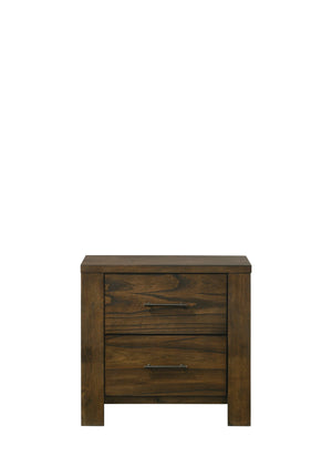 English Elm Merrilee Oak Finish Nightstand with 2 Dovetail Drawers, Antique Brass Handles, Smooth Metal Glides, Sturdy RBW Construction B2726P257356