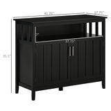 English Elm Homcom Sideboard Buffet Cabinet, Kitchen Cabinet, Coffee Bar Cabinet With 2 Doors and Adjustable Shelves For Entryway Living Room, Black