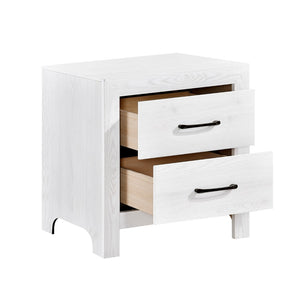 English Elm Eby White 2 Drawer Nightstand with Black Nickel Pulls for Modern Bedroom B056P416878