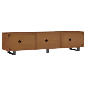 English Elm Harper Solid Mango Wood Media Console with Curved Doors for Large Living Rooms B062P451817