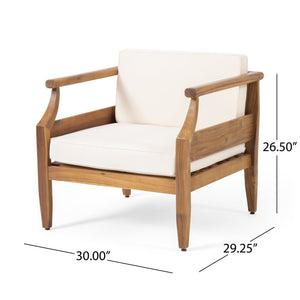 English Elm Christopher Knight Home® - ASTON Acacia Club Chair Cream – Weather-Resistant Outdoor Accent, Open Slat Seating, 400lb Capacity 68589.00CRM