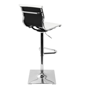 English Elm Masters Contemporary Adjustable Barstool with Swivel, Faux Leather Seat, Chrome Base, Comfort Height White B202P222339