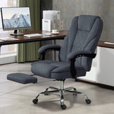 English Elm Vinsetto Massage Office Chair With Foot Rest, Executive Office Chair With 6 Vibration Point and Heat, Reclining Computer Chair, Swivel Desk Chair, Adjustable Height, Charcoal Gray