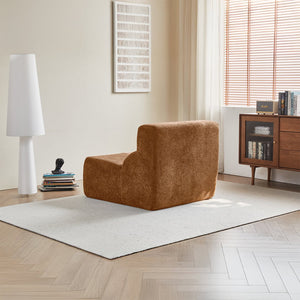 English Elm Luxury Cloud-Soft Velvet Single Sofa Chair — Plush Foam Seat, Compact Compressed Design for Small Spaces Brown W1765P349644