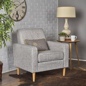English Elm Christopher Knight Home® - Sawyer Light Grey Mid-Century Modern Fabric Club Chair - 100% Polyester, Rubberwood Legs, Cozy Comfort 61237.00LGTW