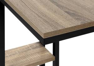 English Elm Accent Table - Sleek C-Shaped Design For Living Room Or Bedroom, Modern Brown Laminate & Black Frame B2710P219398