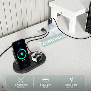 English Elm Thick Gaming Desk with USB Power Station, LED Mood Lighting, Monitor Riser & Waterproof Top for Home Setup White W1550P288548