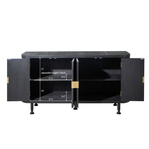 English Elm Accent Storage Cabinet - Stylish Modern Buffet With Adjustable Shelves For Entryway & Living Room W2729P202567