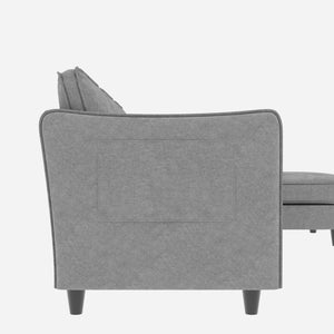 English Elm 107.8'' Large L-Shaped 3-Seater Sofa With Movable Ottoman & Storage Pockets For Modern Spaces W680S00037