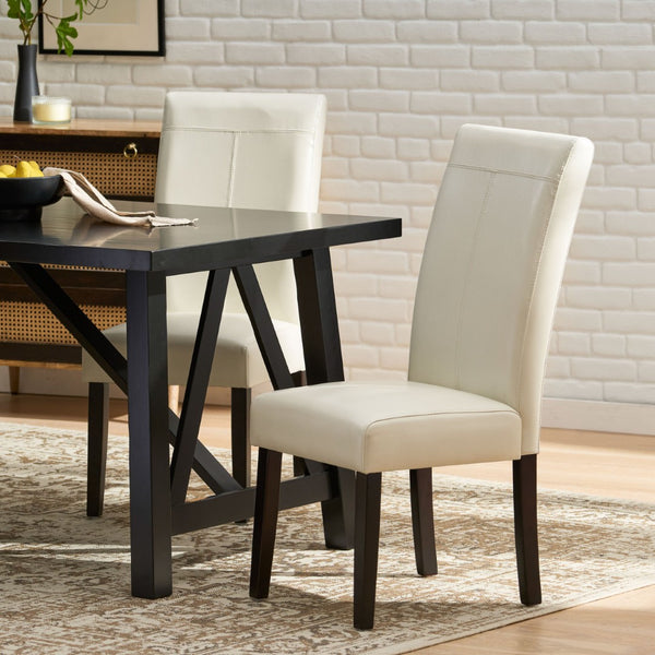 English Elm Hanford Upholstered Dining Chair Set of 2 with T-stitch Back and Tapered Legs N767P360603I