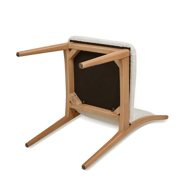 English Elm Jennifer Taylor Home - Scandi Natural Light Brown Wood Dining Chair Set of 2 — White Stain‑Resistant Polyester, Solid Rubberwood Finish B2719P238261