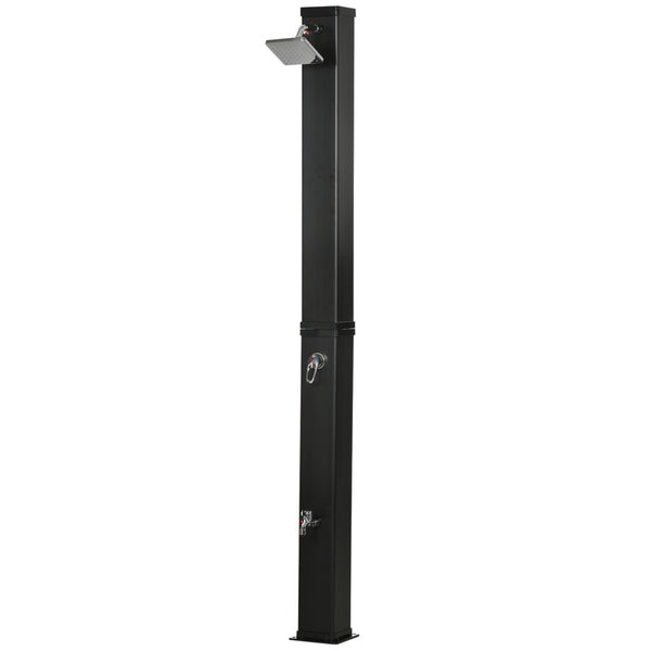 English Elm Outsunny 10.6 Gallons Solar Heated Shower - Adjustable Head, Foot Rinse & Easy Setup For Outdoor Fun W2225P200681-GIGA