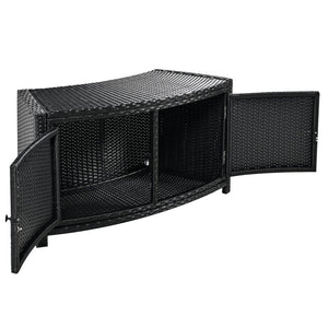 English Elm Spa Surround Spa Frame Patio Rattan Sofa Set with Storage, Mini Foam Cushions, Durable Steel Frame, Weather-Ready Comfort Grey SZ000060AEE