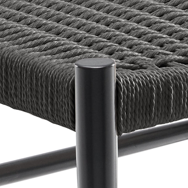 English Elm Wood Rattan Dining Chairs Set of 2 — Fully Assembled Beech Wood, Ergonomic Back, 300lb Capacity, Black T3623P381090