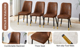 English Elm Brown Suede-Like Velvet Dining Chair Set (Two-Pack)Black Metal Legs,Dinning Chairs,Brown.