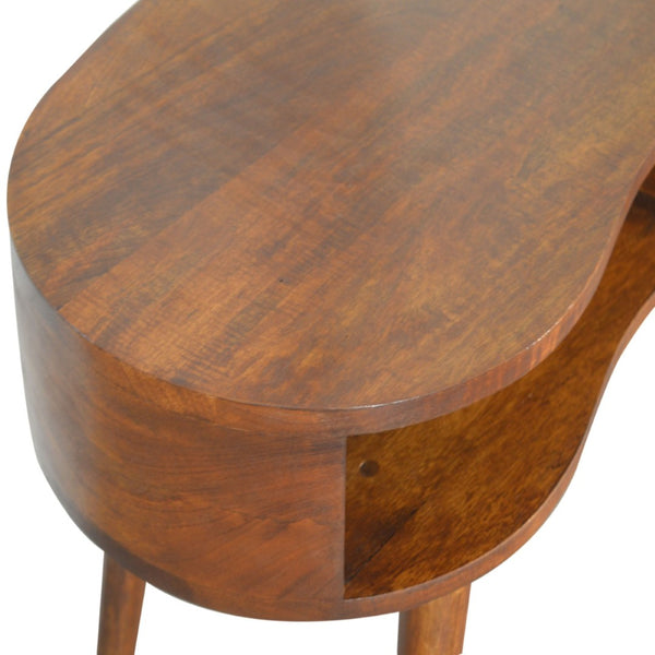 English Elm Solid Wood Chestnut Writing Desk – Handcrafted Mango Wood, Nordic Design, 1 Drawer & Open Slot Storage B182P279287-GIGA