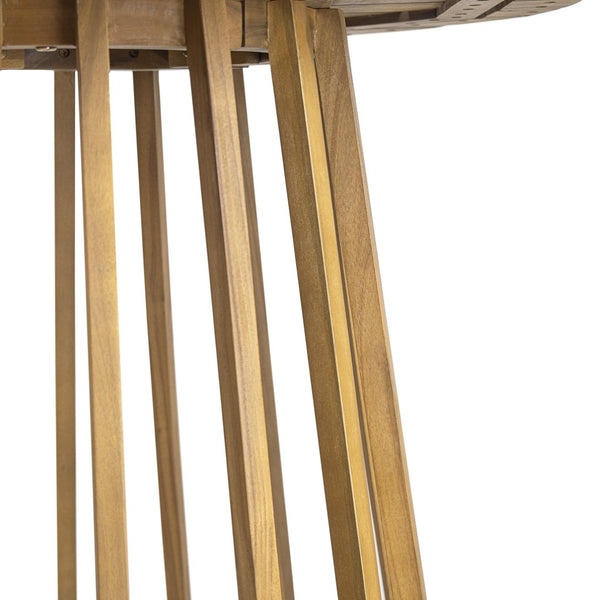 English Elm Outdoor Acacia Wood Bistro Set with Handwoven Wicker Chairs for Patio Dining N773OD00089T