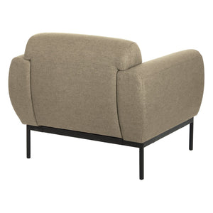 OSP Home Furnishings Delta Commercial Armchair with Sinuous Spring Seat and Black Metal Legs for Lobbies Armchair Taupe DTL51-K063