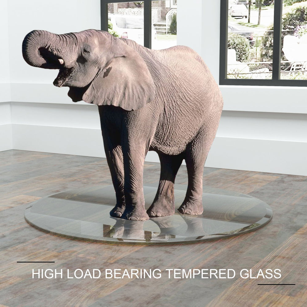 English Elm 28" Tempered Glass Table Top 28" Round 2/5" Thick Clear Beveled Polished Edge Durable Surface Quality Restorative Ambiance W241P248449