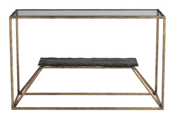 Zuo Modern Ranol Console Table In Brass - Luxurious Glass, Marble & Iron Design For Modern Living Spaces Brass Glass,Natural Marble,Iron 110600-zuo-modern