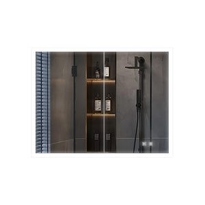 English Elm Mesa Double Door Led Medicine Cabinet with Defogger Aluminum Frame Bath Storage B2731P478363