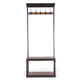 Christopher Knight Home® - Noble House - Willards Modern Industrial Handcrafted Mango Wood Coat Rack With Bench, Cafe Brown And Black