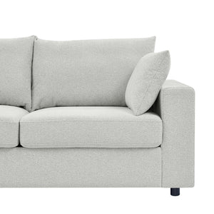 English Elm Modern Low Profile Upholstered Sofa Deep Seat Cushions for Apartment Living Rooms Beige B343P435915