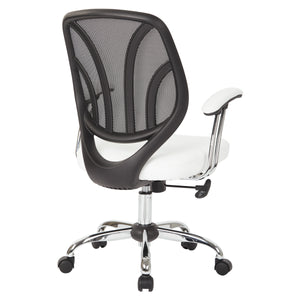 OSP Home Furnishings Screen Back Chair White